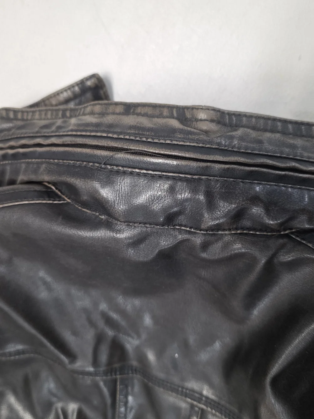 Levi's Brown Faux-Leather Aviator Style Button / Zip Jacket Men’s Size Large